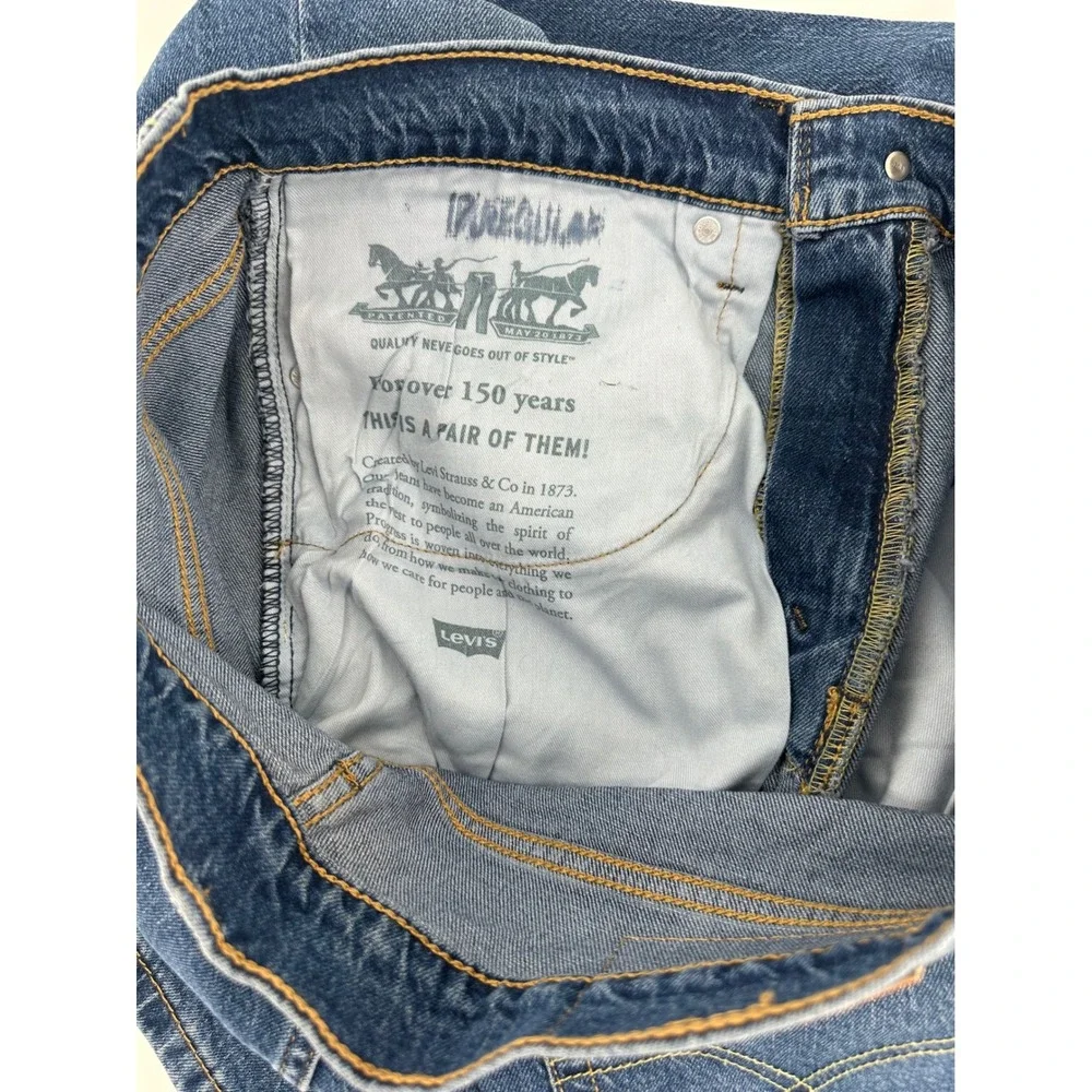 Levi's 505 Regular Fit Mens Blue Straight Leg Denim Jeans 34x30 00505-2958
